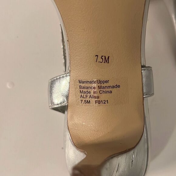 Alfani Alisa Silver Sparkly Strappy Heel Sandals Size 7.5M - Picture 12 of 12